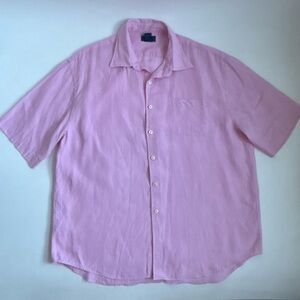 Joseph & Lyman 100% Linen Men's Short Sleeve Polo Shirt Pink Size XXL